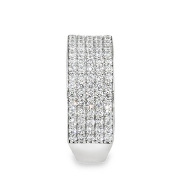 10K Solid White Gold Mens Lab Diamond Wedding Ring Band 2.02 Ctw